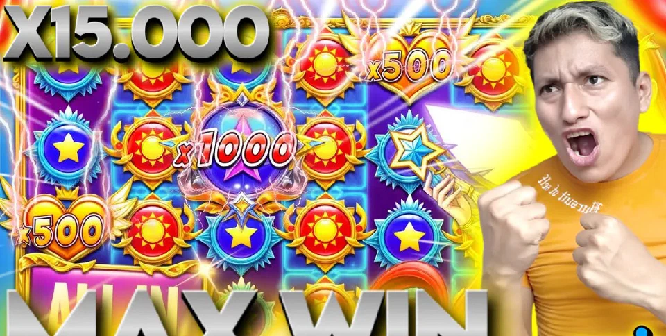 ElCharaPa celebrando con los puños junto a un rodillo con x1000 y el texto X15.000 MAX WIN